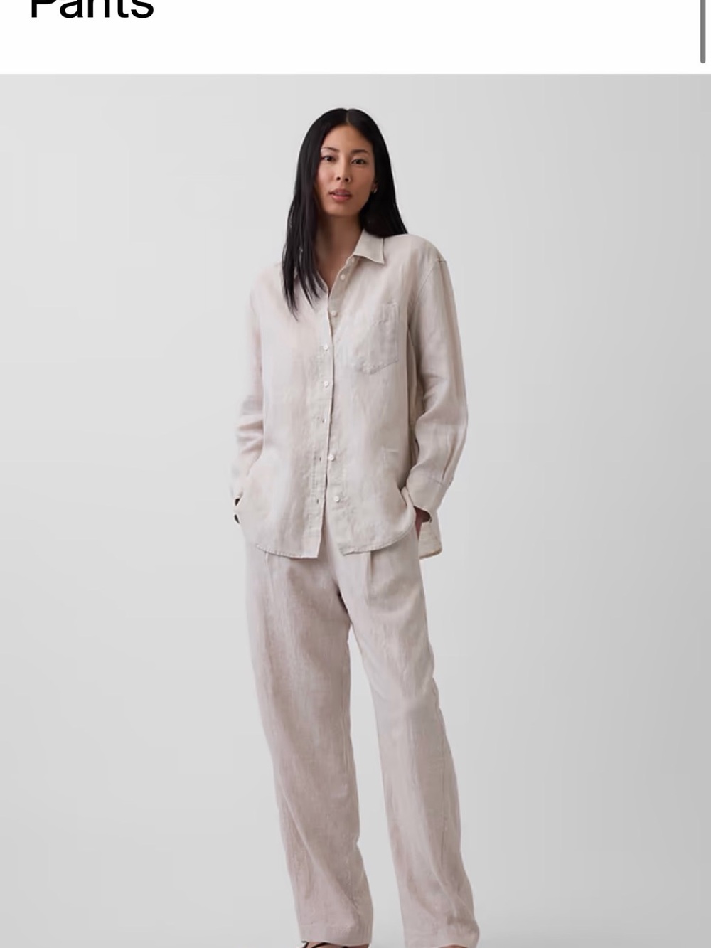 Gap Relaxed Linen Barrel Pants in Oatmeal